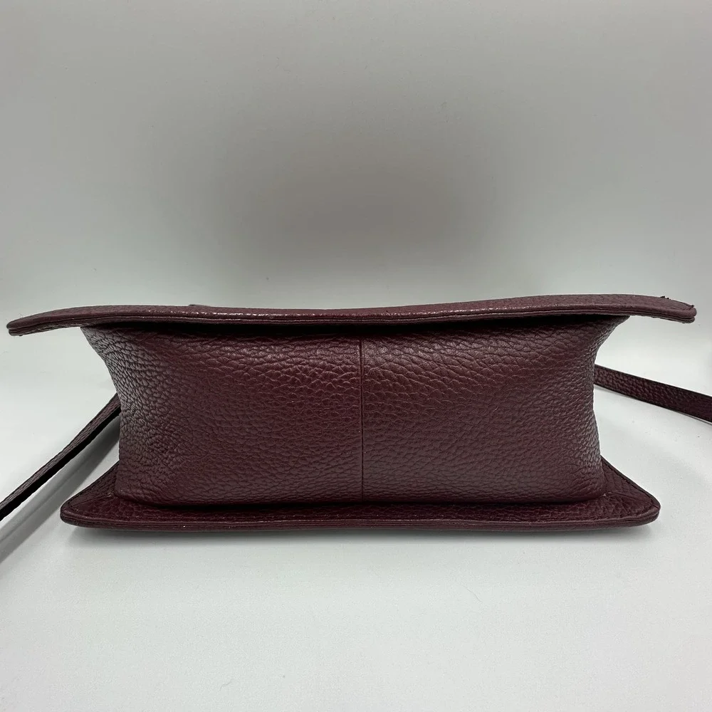 Corder London Emmeline Pebbled Leather Crossbody Bag Dark Cherry Preppy Festival